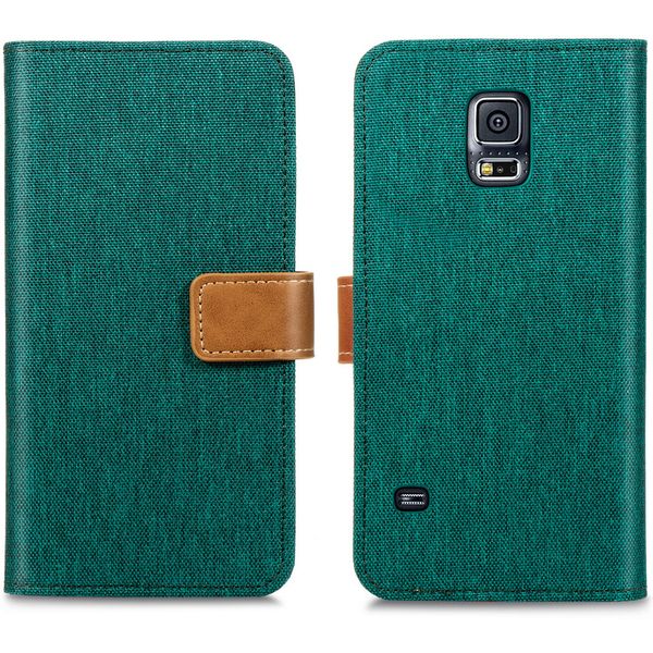 imoshion Luxe Canvas Bookcase Samsung Galaxy S5 (Plus) / Neo - Groen