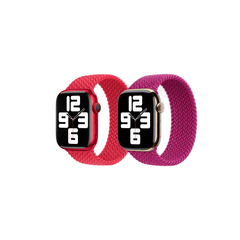 Apple 2 Pack Gevlochten solobandje voor de Apple Watch | 38/40/41/42 mm - Maat 7 - (PRODUCT)RED/ Magenta