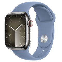 Apple Sport Band Apple Watch Series 1 t/m 9 / SE (38/40/41 mm) | Series 10 / 11 (42 mm) - Maat S/M - Winter Blue