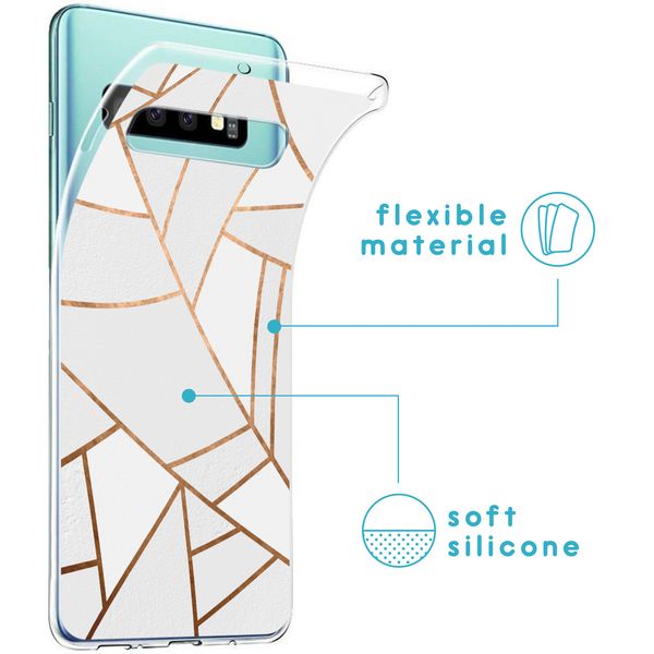 imoshion Design hoesje Samsung Galaxy S10 - Grafisch Koper / Wit