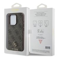 Guess 4G Metal Logo Backcover MagSafe Apple iPhone 15 Pro - Bruin