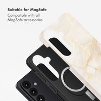 Selencia Vivid Back Cover with MagSafe Samsung Galaxy S26 - Golden Beige Marble