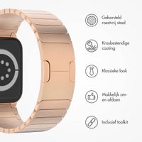 Selencia Stalen schakelband Apple Watch Series 1 t/m 11 / SE / Ultra (44/45/46/49 mm) - Rosé Goud
