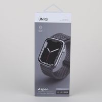 Uniq Aspen Braided bandje Apple Watch Series 1 t/m 9 / SE (38/40/41 mm) | Series 10 (42 mm) - Granite Grey