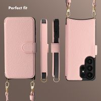 Selencia Riva Bookcase with MagSafe and phone strap Samsung Galaxy S26 Ultra - Old Pink
