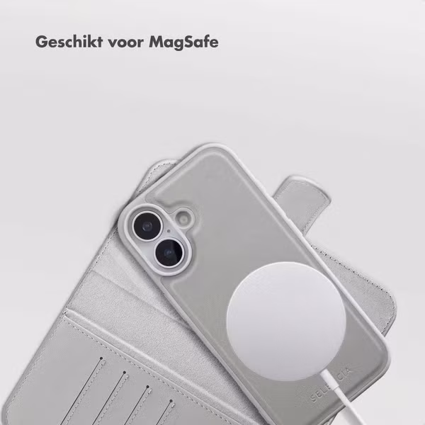 Selencia Olyn Uitneembare Bookcase met MagSafe Apple iPhone 17 - Grijs