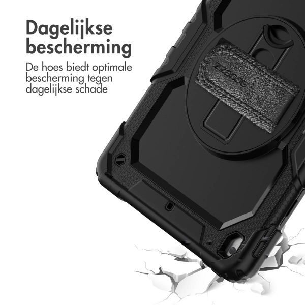 Accezz Rugged Backcover met schouderstrap iPad 9 (2021) 10.2 inch / iPad 8 (2020) 10.2 inch / iPad 7 (2019) 10.2 inch - Zwart