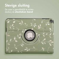 imoshion 360° Draaibare Design Bookcase Apple iPad 6 (2018) 9.7 inch / iPad 5 (2017) 9.7 inch - Green Flowers