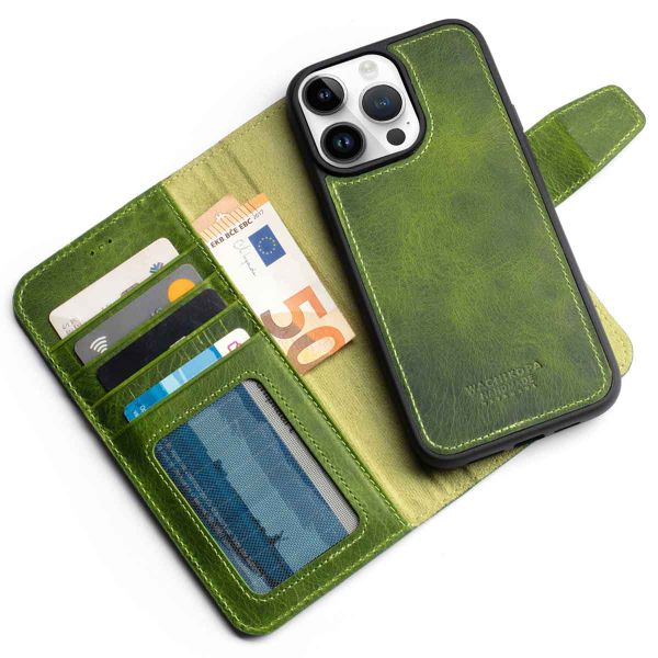 Wachikopa Magic Bookcase 2-in-1 iPhone 14 Pro - Forest Green