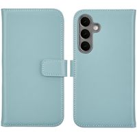 Selencia Echt Lederen Bookcase Samsung Galaxy S25 - Air Blue