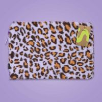 imoshion Fluffy Laptop hoes 13-14 inch - Laptopsleeve - Leopard Lilac