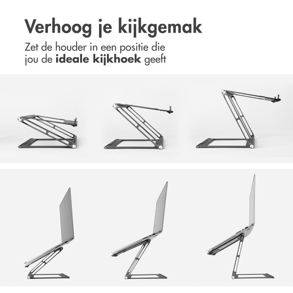 Accezz Origami Laptop Stand - Laptop standaard - Verstelbaar en opvouwbaar - Universeel - Donkergrijs