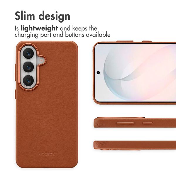 Accezz Leather Back Cover with MagSafe Samsung Galaxy S26 - Sienna Brown
