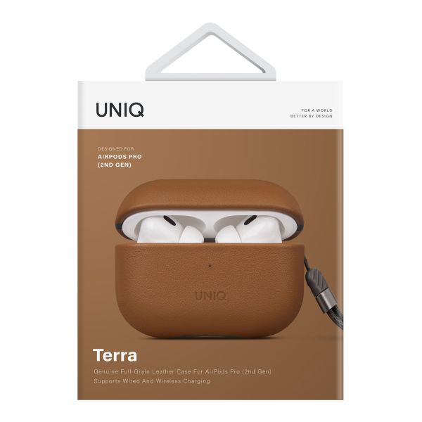 Uniq Terra Echt Lederen Case Apple AirPods Pro 2 - Toffee Brown