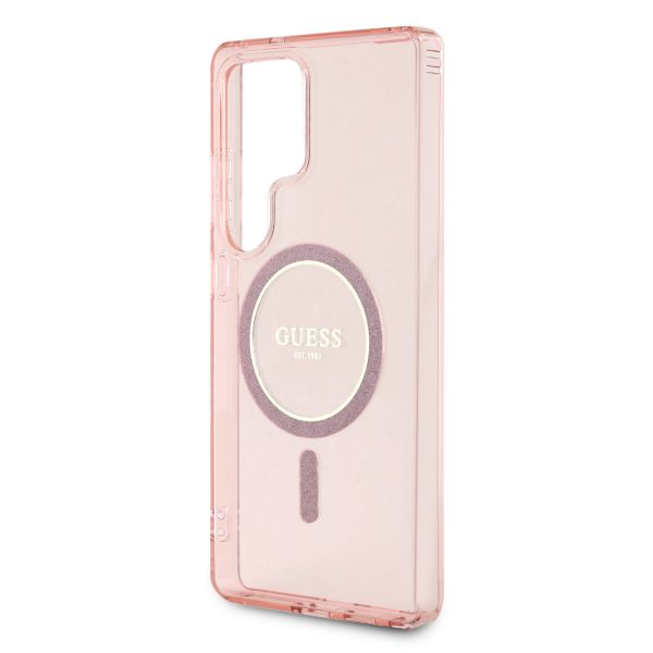Guess MagSafe IML Glitter Gradient Case Samsung Galaxy S25 Ultra - Roze