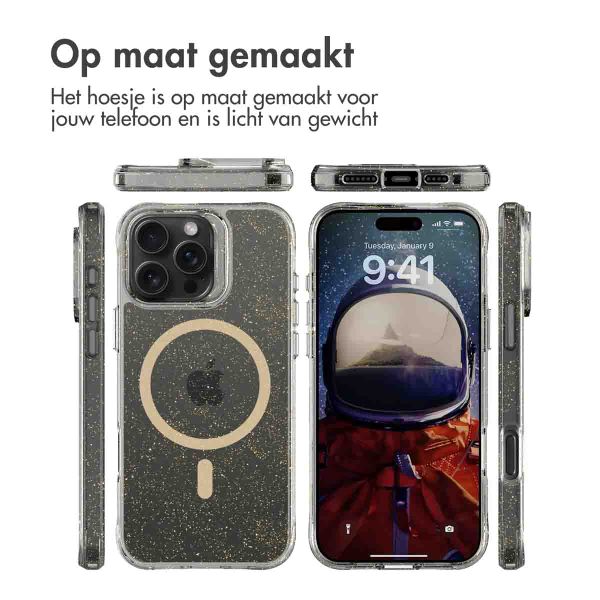 imoshion Clear Glitter Backcover met MagSafe Apple iPhone 16 Pro - Goud