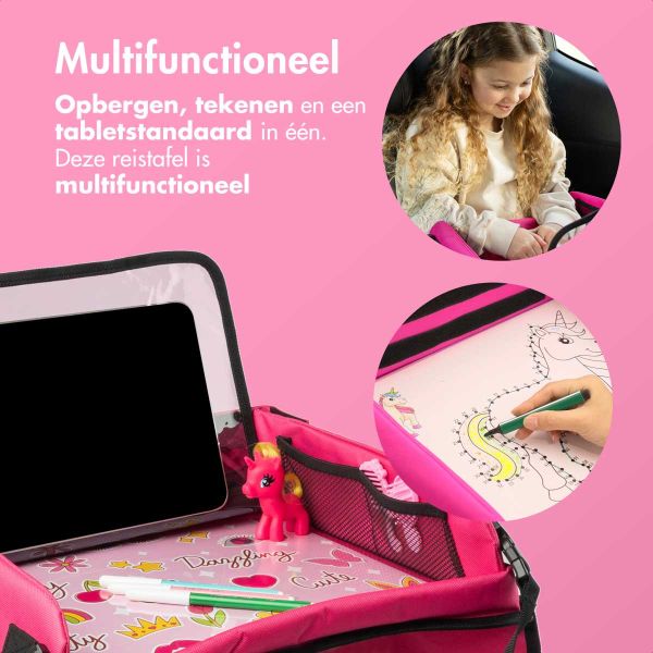 imoshion Kidspakket | Kidsproof backcover voor de Samsung Galaxy Tab A11 Plus / A9 Plus + Draadloze Kinderkoptelefoon Unicorn + Reistafel - Roze