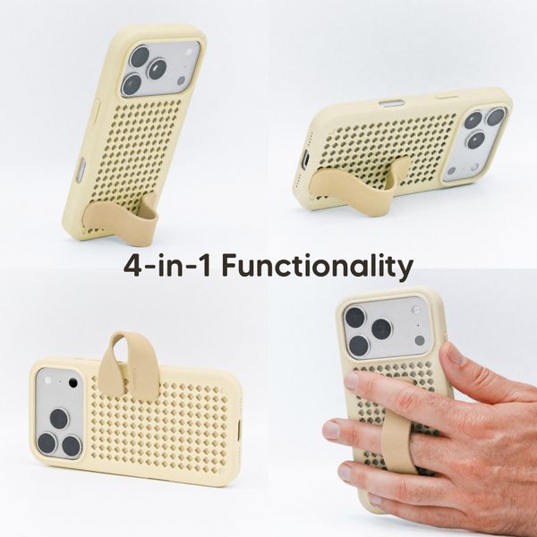 Callbuddy Hoesje met Strap Apple iPhone 17 Pro - Sand Glow