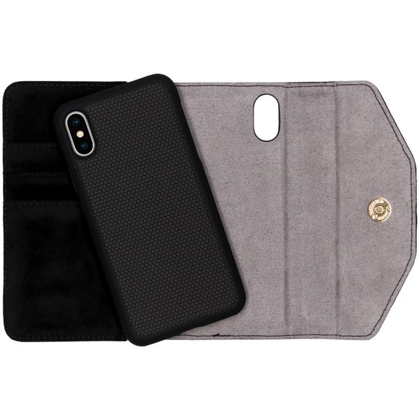 iDeal of Sweden Mayfair Clutch Velvet iPhone Xs / X - Zwart