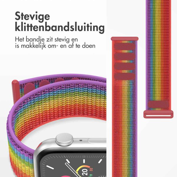 imoshion Nylon bandje Apple Watch Series 1 t/m 9 / SE (38/40/41 mm) | Series 10 / 11 (42 mm) - Rainbow