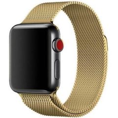 WiWu Milanese band Apple Watch Series 1 t/m 11 / SE / Ultra (44/45/46/49 mm) - Goud