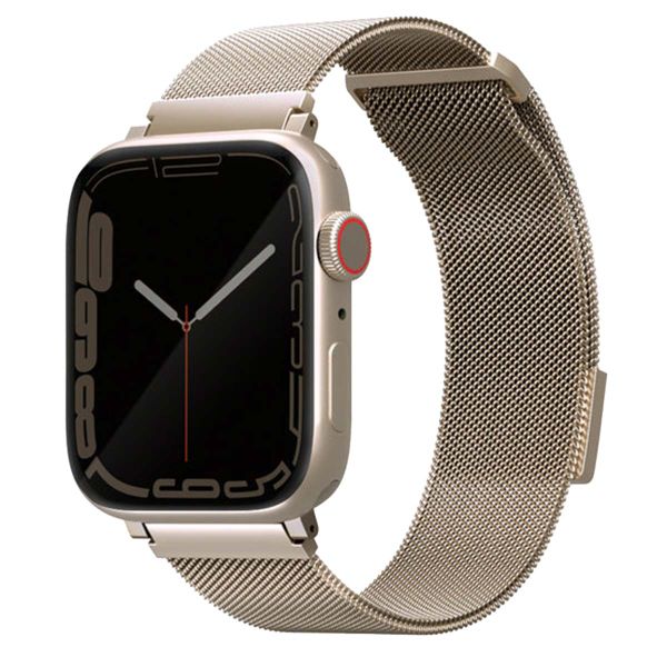 Uniq Dante Mesh Milanese stalen bandje Apple Watch Series 1 t/m 9 / SE (38/40/41 mm) | Series 10 (42 mm) - Starlight