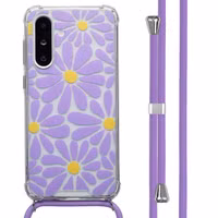 imoshion Design hoesje met koord Samsung Galaxy A26 - Tropical Violet Flowers Connect