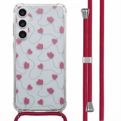 imoshion Design hoesje met koord Samsung Galaxy A55 - Dusty Rose Connected Hearts