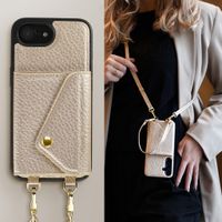 Selencia Sera Phone Case with Cord and Envelope Card Holder Apple iPhone 17e / 16e - Champagne