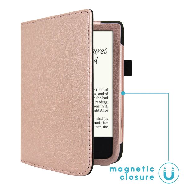 imoshion Vegan Leather Bookcase Pocketbook Touch Lux 5 / HD 3 / Basic Lux 4 / Vivlio Lux 5 - Rosé Goud