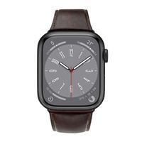 WiWu Vintage lederen band Apple Watch Series 1 t/m 10 / SE / Ultra (2) (44/45/46/49 mm) - Donkerbruin