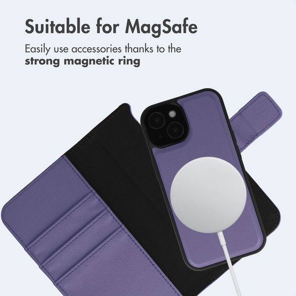 imoshion Detachable 2-in-1 Luxury Bookcase Apple iPhone 15 - Purple
