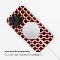 Selencia Vivid Backcover met MagSafe Apple iPhone 16 Pro - Check This Burgundy