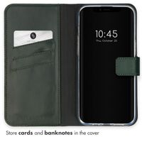 Selencia Genuine Leather Book Case Apple iPhone 15 - Green