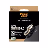 PanzerGlass Camera Protector Hoops Optic Rings voor de Apple iPhone 17 - Glitter Goud