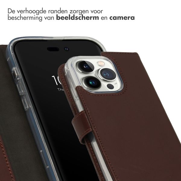 Selencia Echt Leren Bookcase Apple iPhone 14 Pro - Bruin