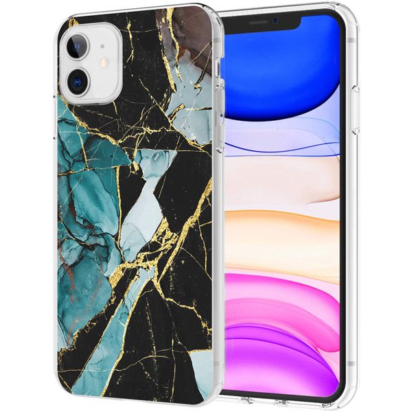 imoshion Design hoesje iPhone 11 - Marmer - Gebroken Blauw