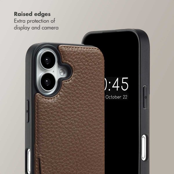 Selencia Nova Phone Case with Cord and Card Holder Apple iPhone 16 - Mocha Brown