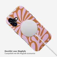 Selencia Vivid Tough Backcover met MagSafe iPhone 16 - Modern Bloom Pink