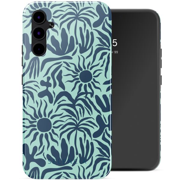 Selencia Vivid Tough Backcover Samsung Galaxy A34 - Tropical Vibes Light Blue