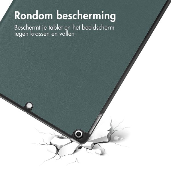 imoshion Trifold Bookcase Apple iPad 9 (2021) 10.2 inch / iPad 8 (2020) 10.2 inch / iPad 7 (2019) 10.2 inch - Donkergroen