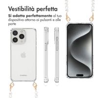 imoshion Backcover met koord + armband Apple iPhone 15 Pro Max - Parels Hartjes