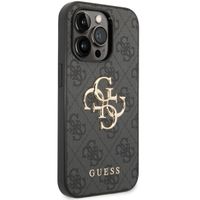 Guess 4G Metal Logo Backcover Apple iPhone 15 Pro - Grijs