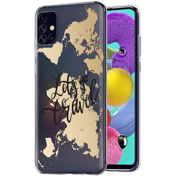 imoshion Design hoesje Samsung Galaxy A51 - Let's Go Travel / Zwart