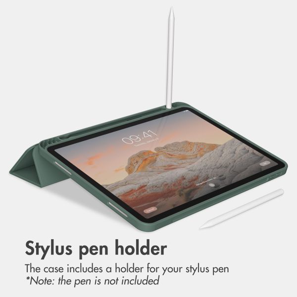 Accezz Smart Silicone Book Case Apple iPad 11 (2025) 11 inch A16 / iPad 10 (2022) 10.9 inch - Dark Green