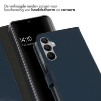 Selencia Echt Leren Bookcase Samsung Galaxy A35 - Donkerblauw