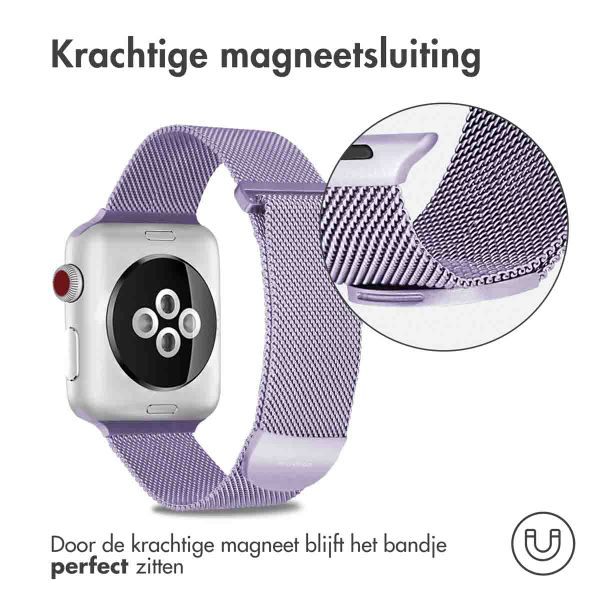 imoshion Milanees magnetisch bandje Apple Watch Series 1 - 11 / SE / Ultra (44/45/46/49 mm) - Maat M - Paars