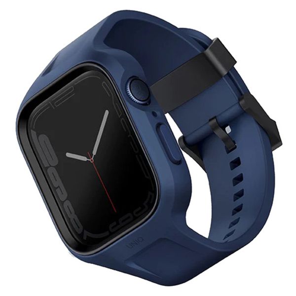 Uniq Monos 2-in-1 Apple Watch bandje met Hybrid Case Apple Watch 4 t/m 9 / SE (44/45 mm) - Marine Blue