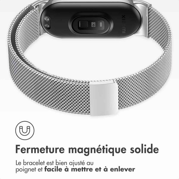 imoshion Milanees magnetisch bandje Xiaomi Smart Band 8 / 9 - Zilver