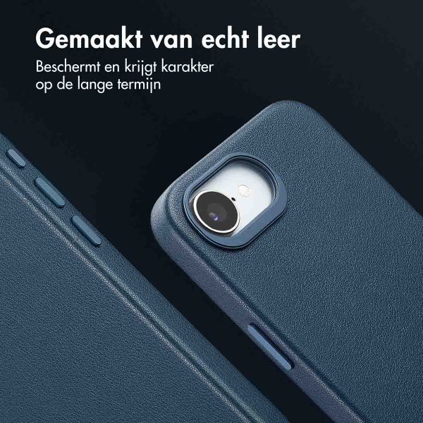 Accezz MagSafe Leather Backcover Apple iPhone 16e - Nightfall Blue